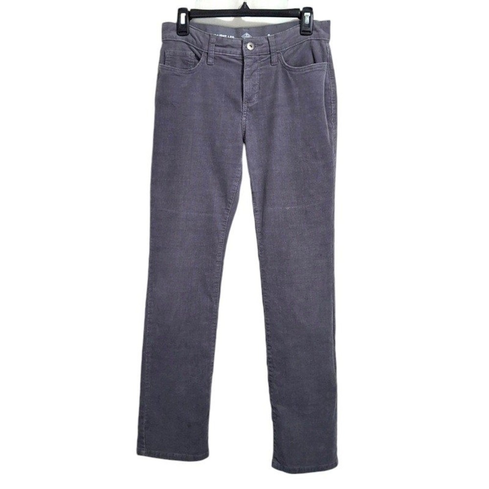 St Johns Bay Jeans 4 Gray Corduroy Straight Leg Stretch Casual Dark Academia